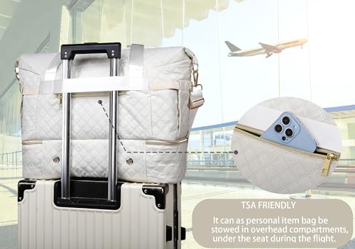 Weekender Overnight Bag, Large Travel Duffle Bags with Shoe Compartment & Wet Pocket & Insulated Cooler Pocket, Carry On Tote Bag Gym Duffel Bag with Toiletry Bags for Hospital 3 Pcs Set (Black)4