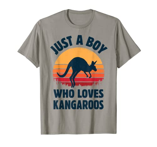 Canguro Just A Boy Who Loves Canguro Retro Vintage Sunset Camiseta