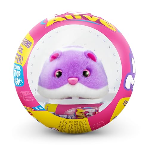 Pets Alive Hamster Mania von ZURU, Purple Hamster, Pet Nurture, Soft Toy, Real Alive, 20+ Sounds Interactive, Electronic Pet, (Lila)