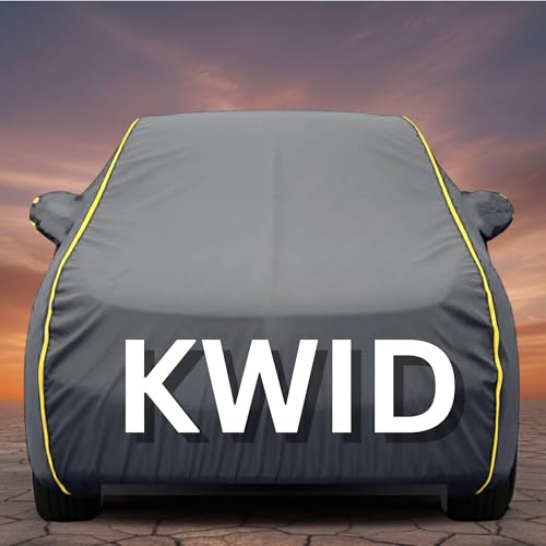 Image of Premium Grey Series 100% Waterproof Car Body Cover for Kwid Cover (All Models) with Mirror Pockets | Triple Stitched, Elastic, Custom Fit, Heat Resistant, Anti-Dust, All-Weather Cover