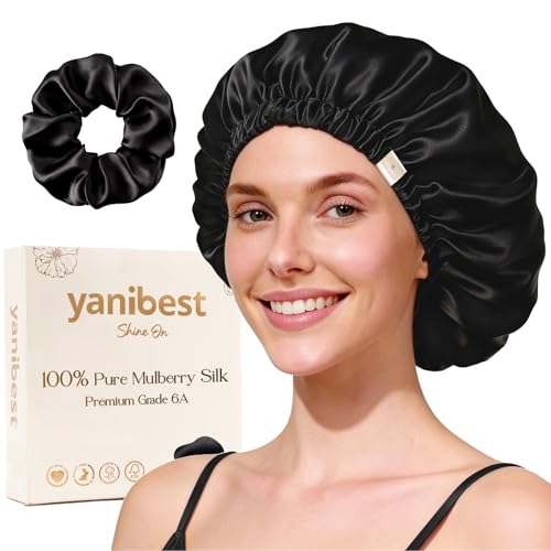 YANIBEST 22 Momme 100% Mulberry Silk Sleep Cap