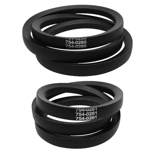 OTOTEC 2 Correas Trapezoidales para Cortacésped Compatibles con MTD Compatible con Mastercut OE 754-0280 754-0280A 754-0281 754-0281A Circunferencia 134,2 mm 108,7 Mm Ancho 16,1 mm Negro