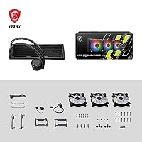 MSI MAG CORELIQUID E360 AIO CPU Wasserkühlung - Vergrößerte Kupferkühlplatte, ARGB Blockhead & FDB Lüfter, Zweikammer-Wasserblock, Split-Flow Radiator, Mystic Light - AMD & Intel Kompatibel – Ansicht 8