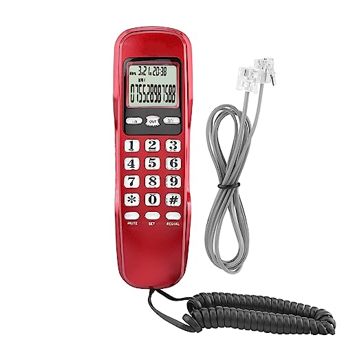 Teléfono de pared ASHATA con pantalla LCD y funciones duales miniatura 6