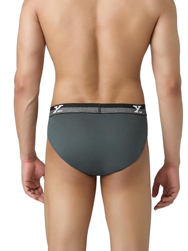 Image of XYXX Men's Aero 100% Super Combed Cotton Regular Fit Solid Anti Bacterial Briefs with No Marks Waistband (Pack of 3)
