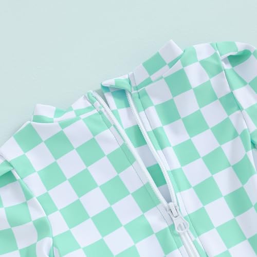 MAYUMMPY Toddler Baby Girls Bikini Beach Swimwear Zipper Swimsuit UPF 50+ Rash Guard One Piece Long Sleeve Bathing Suit - Image 4
