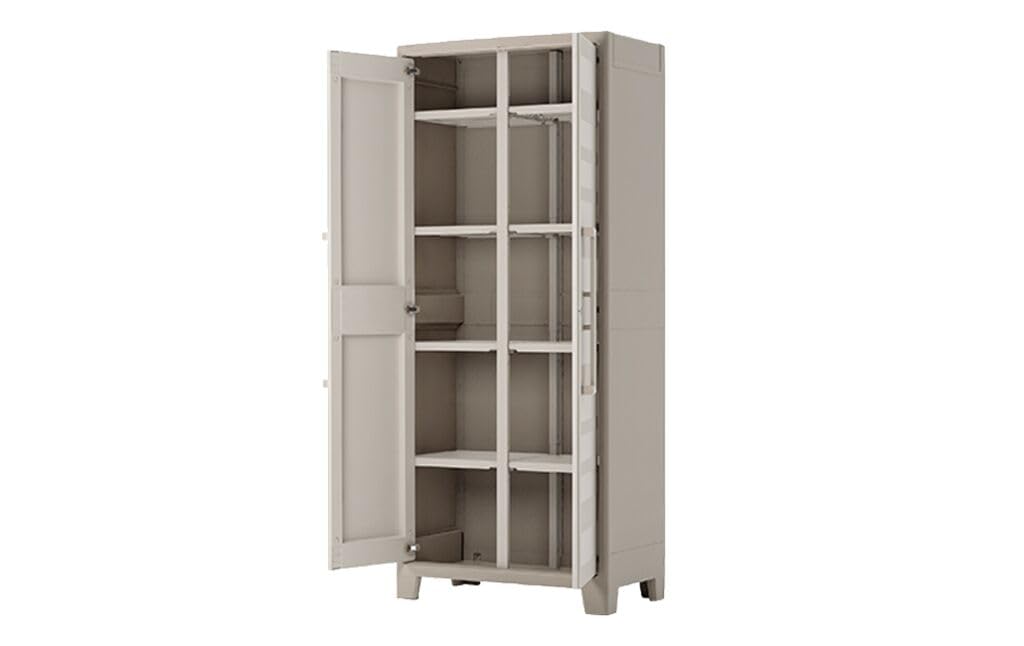 Keter Gulliver Kunststoffschrank Utility beige 80x44x182 cm UV- und wasserbeständig IPX3