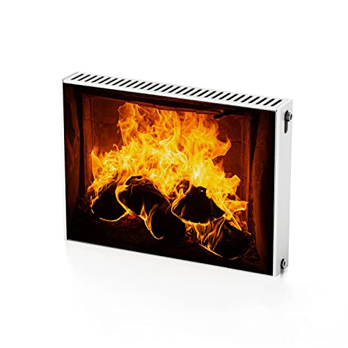Cache radiateur aimanté 80x60 cm motif feu pour masquer un chauffage usé - 2