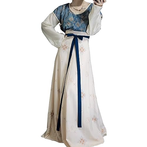 Women's Modern Hanfu Duijin Qiyao Ruqun Outfit Traditional Chinese Dance Costume