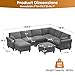Legend Vansen Modular Sectional Sofa,8 Seat Comfy Sectional Couch with Storage Space, Curved Armrests,Memory Foam,Convertible U Shaped Sofa Couch for Living Room,Apartment (Dark Grey, Sofa Type-5)