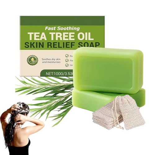 Anti Fungal Soap Tea Tree Soap Bar Antifungal with Pure Tea Tree Oil Refreshing Cleansing Bar for Face & Body Ideal for Active Lifestyles (1pc)
