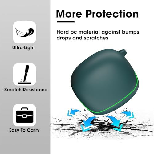 Sounce Earphone Case Cover for Boult Audio Z40 Gaming TWS Soft Silicone Skin Case Cover Shock Absorbing Protective Case with Keychain [Front LED Visible] - Green
