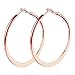 2" fashion earrings hoops, 18k Rose Gold Plated Hoop Earrings for Womens sensitive ears