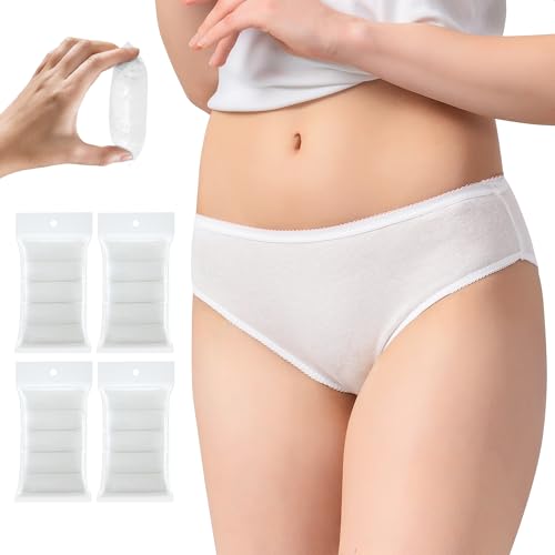 20/10/5 Pack Women's Disposable 100% Cotton Underwear Ladies Briefs Panties for Travel Hotel Spa Hospital Stays Emergencies