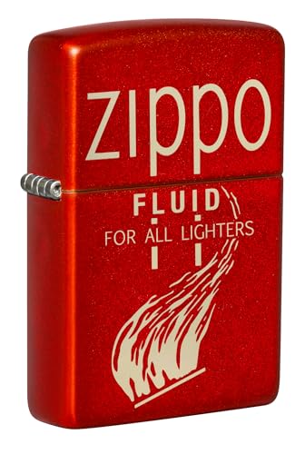 Encendedor de bolsillo Zippo rojo metálico retro miniatura 1