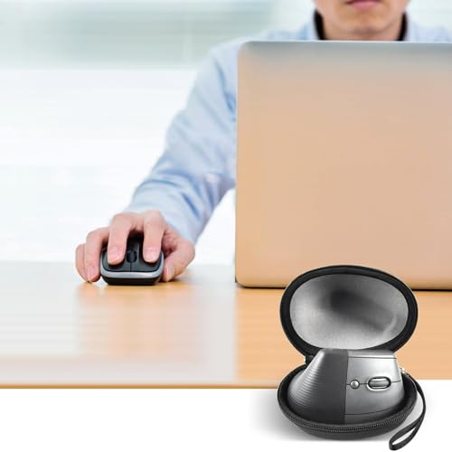 Case for Logitech Lift Vertical Ergonomic Mouse, Travel Carrying Holder Storage Box for Logi Wireless Bluetooth Cordless Upright Mouse, Black-Bag Only (Black)