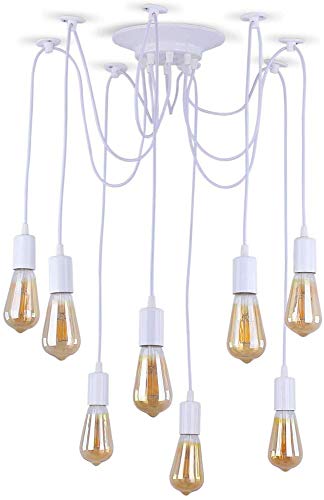 Éclairage de plafond industriel Edison YZM blanc lustre araignée E27