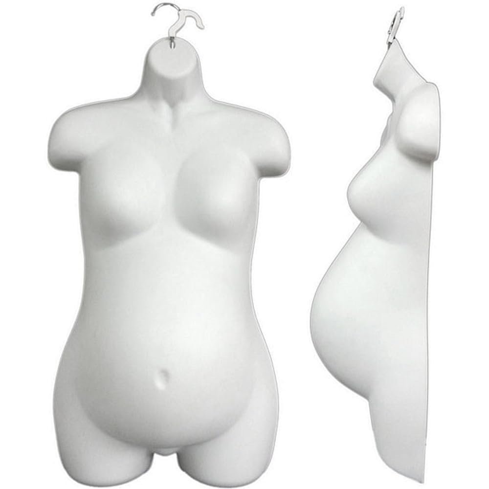 Female Pregnant Mannequin Torso – Maternity Hanging Display Form – Injection Moulded Polystyrene Upper Body with Hook Pregnant-Female