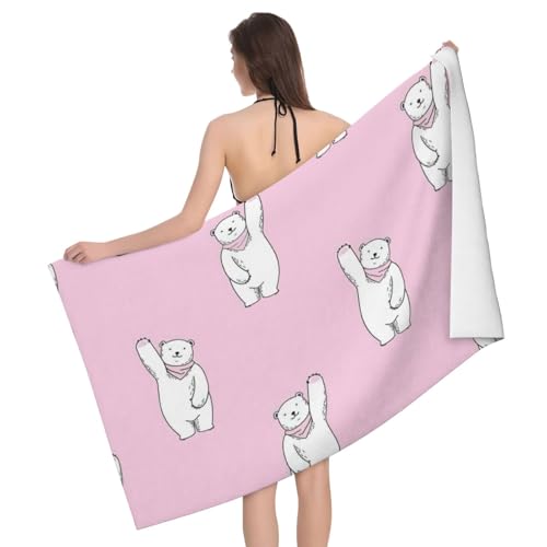Serviette de bain très absorbante rose en microfibre 81x132 cm - 2