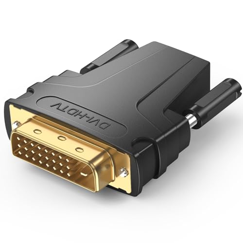 Vancle Adaptador DVI a HDMI, Bidireccional, Interfaz Chapada En Oro, Salida de Audio y Vídeo Estable, 1080P 60Hz Adaptadors DVI a HDMI para Ordenadores, Proyectores, TV, PS3, Xbox One, etc (Negro)