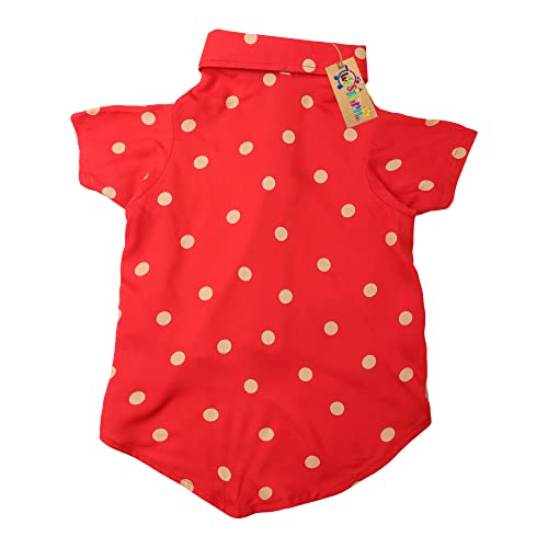 Image of Western Era Super Soft Trendy Printed Dog Shirt, Ultra Comfort Cotton Apparel, Breathable Basic Vest, Cute Lightweight Thin for Your Furies (Polka Red) (Large - 20 Inch),1 Count