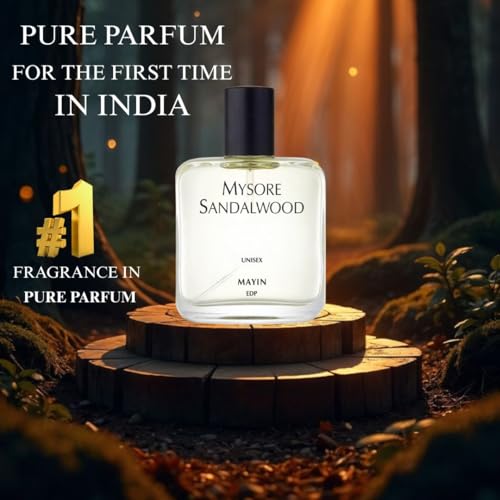 Image of Mayin Mysore Sandalwood Perfume For Men And Women, Luxury Perfume With Long Lasting Fragrance, Eau De Parfum, Ideal for Everyday Use,50ml