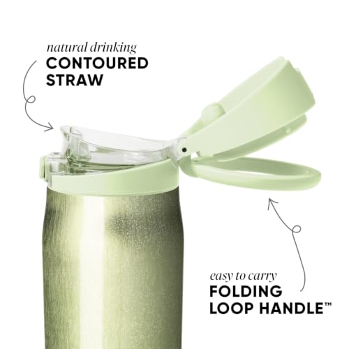 Image of Simple Modern Water Bottle with Straw & Handle | 30oz | Cateye | Mesa Loop Insulated Water Bottle for School, Sports, Travel | Leak Proof, Stainless Steel | Key Lime Cateye