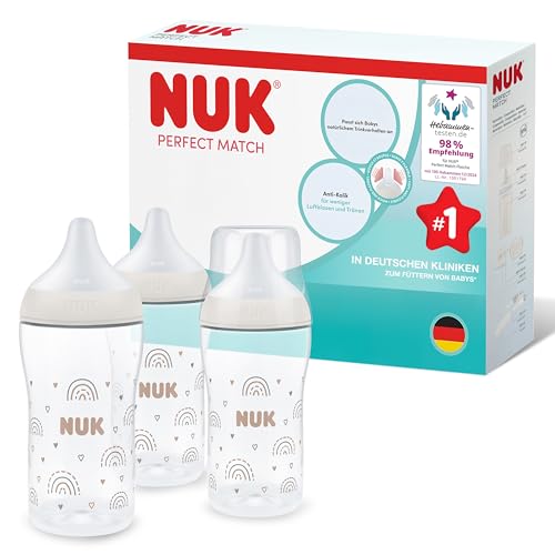 NUK Perfect Match Babyflaschenset | Ab 3 Monate | Passt sich dem Baby an...