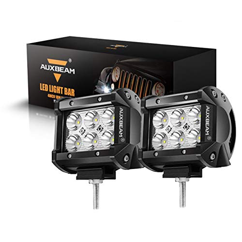 Auxbeam 2-Pack 4-In LED Light Bars, 18W Driving Spot Beam