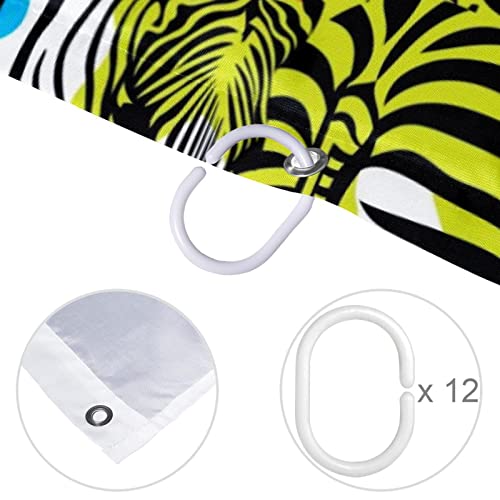 Rideau de douche zèbre imperméable 183x183 cm pour salle de bain
