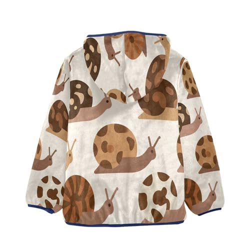 Snail Pattern with Brown Spots Toddler Fleece Jacket Girl Boys Hooded Fleece Jacket Coat Warm Outwear Zip-up 3-10T2