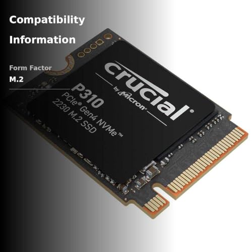 image for Crucial P310 1TB M.2 2230 SSD, PCIe Gen4 NVMe, Up to 7,100MB/s, Intern