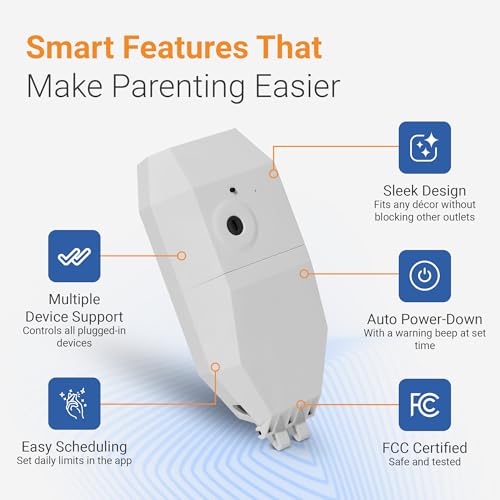 Locking Smart Plug for Kids' Screen Time – Supports Consistent Screen Time Boundaries for TVs, Gaming Consoles & Computers – No Monthly Fees
