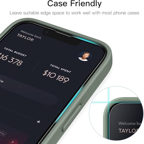 Image of IQShield Screen Protector Tempered Glass Guard for iPhone 14 / 16E and iPhone 13 /13 Pro - 9H Hardness, HD Clear, Case Friendly [1 Pack]