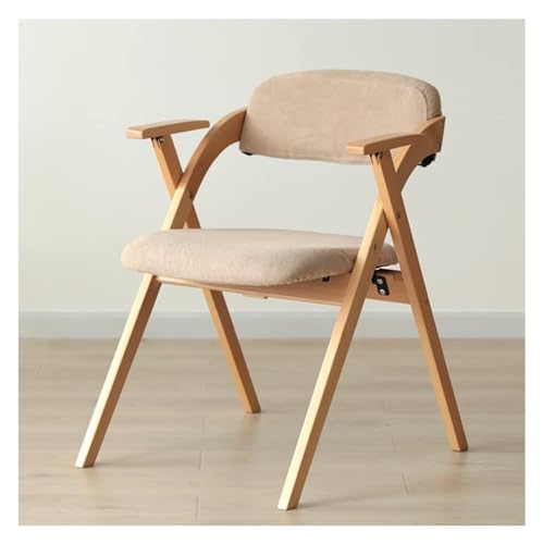 Silla plegable moderna MidCentury con brazos acolchados, asiento y respaldo de cuero acolchados, ideal para comedor, sala de estar, cocina, oficina y estudio