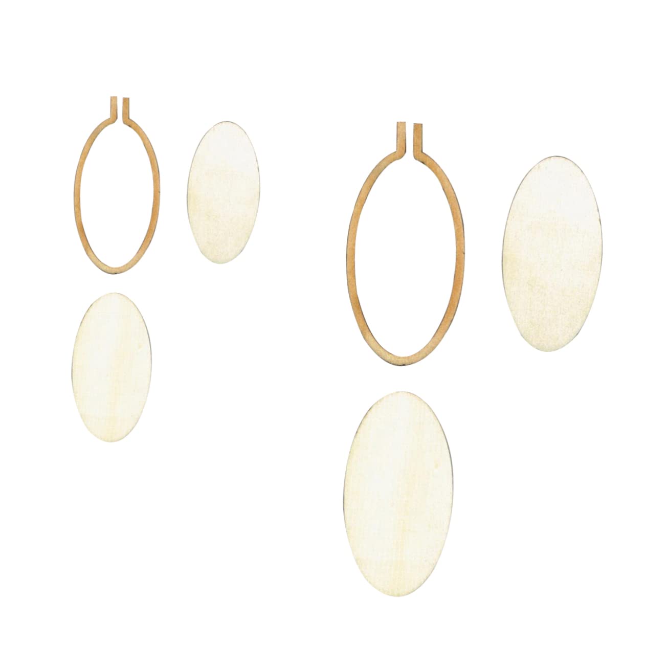 BEBEMOKO Mini Oval Shape Wooden Cross Stitch Frame Hoop for DIY Craft Projects Compact Design for for Embroidery and Decorative Displays