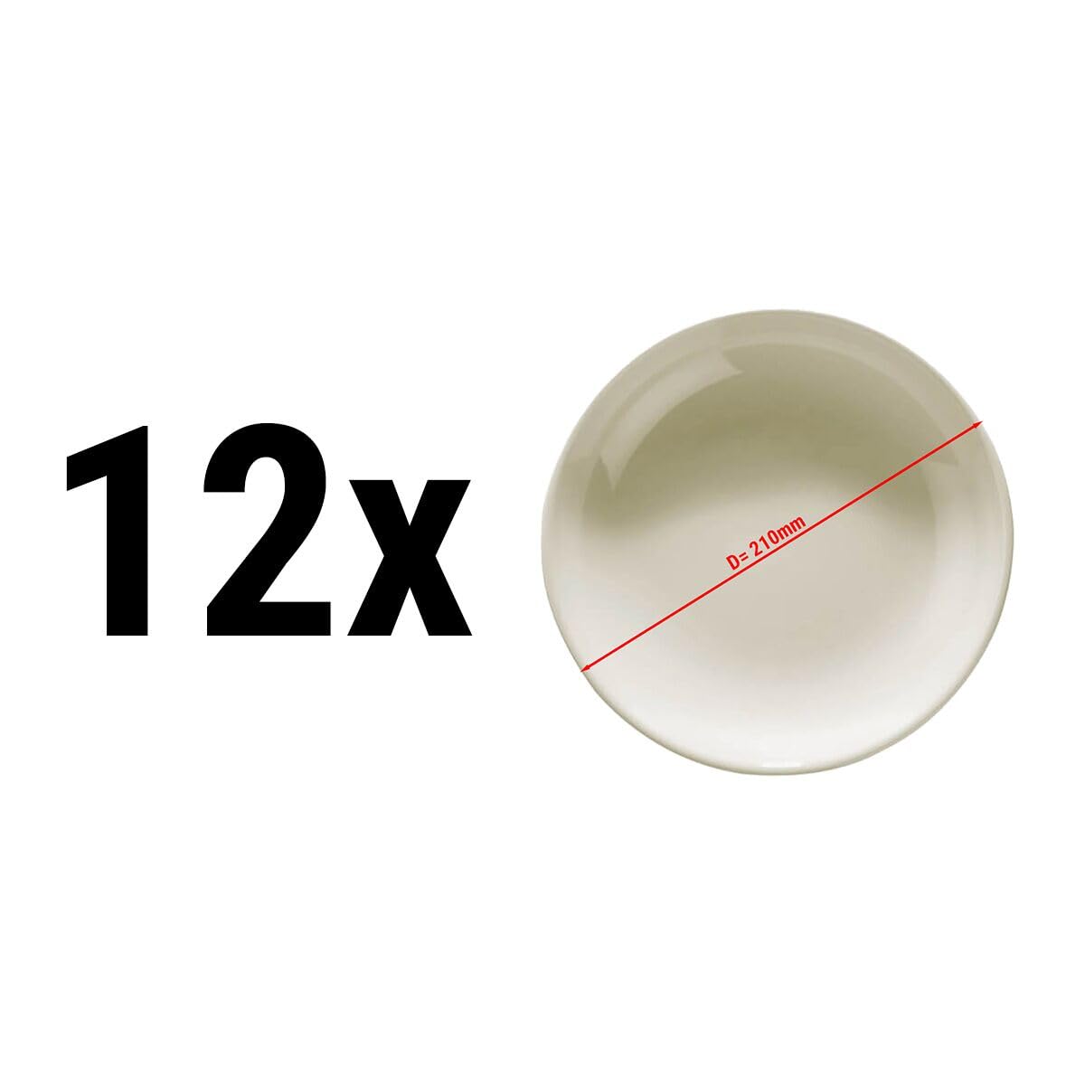 GGM Gastro | TTTEK21 | (12 Stück) TEOS - Teller - tief - Ø 210mm - Creme