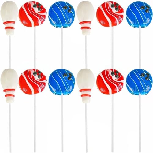 Rhode Island Novelty Bowling Lollipops With Stick (1 dz), Multi Color, 12 Count