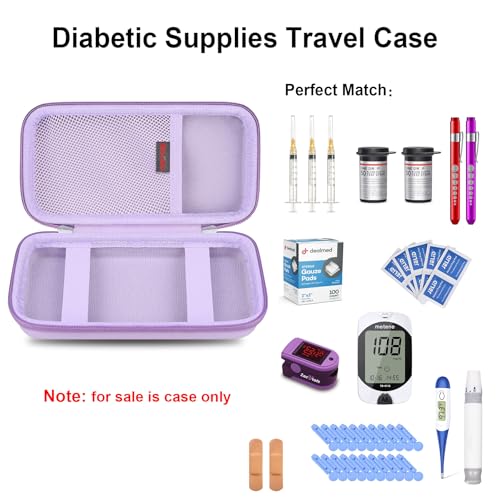 Image of Elonbo Diabetic Supplies Travel Case for Glucose Meter Diabetes Testing Kit