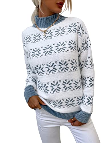 KANDEMY Damen Weihnachtspullover mit kleinem Stehkragen Christmas...