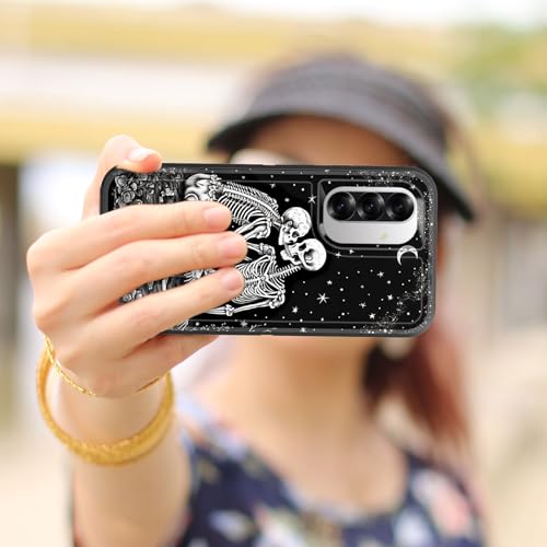 BFUKVOU for Galaxy A36/A56 5G Case with Built in Kickstand,Shockproof/Dustproof/Drop Proof 3-Layer Military Grade Protective Cover for Samsung Galaxy A36/A56 5G 6.7",Skulls Kissing Lovers Skeleton - image 7