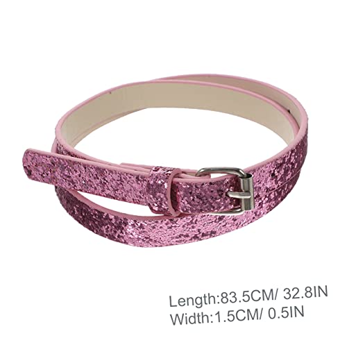 4pcs Boy Girl Heart Shaped Glitter Belts Pu Leather Waist Belts for Girls Dresses Pants School Uniforms Rainbow4