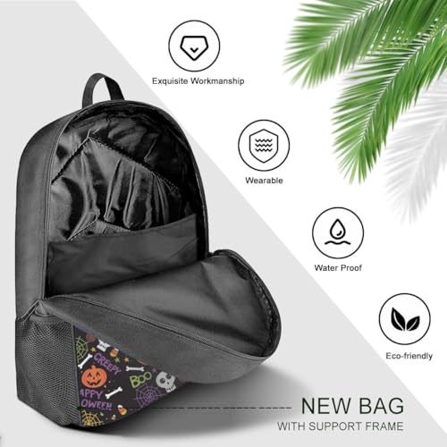 Halloween Pumpkin Backpack 17 Inch Large Capacity Casual Fashion Backpack3