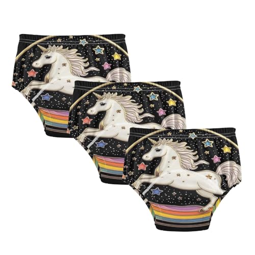 Coikll Cute Rainbow Horse Toddler Training Underwear Waterproof Baby Pee Pants -4T