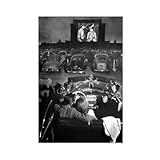 GQVCJSW Junges Paar schaut Film im Autokino an, Leinwand-Poster, Schlafzimmer, Dekoration, Landschaft, Büro, Raumdekoration, Geschenk, 60 x 90 cm