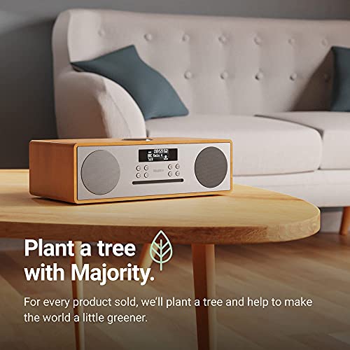 Majority Oakington DAB/DAB+ Digital FM Radio Bluetooth Wireless CD Player Micro Compact Hi-Fi Stereo Luidsprekersysteem - Afstandsbediening - USB opladen & MP3 afspelen (eiken) - Image 8