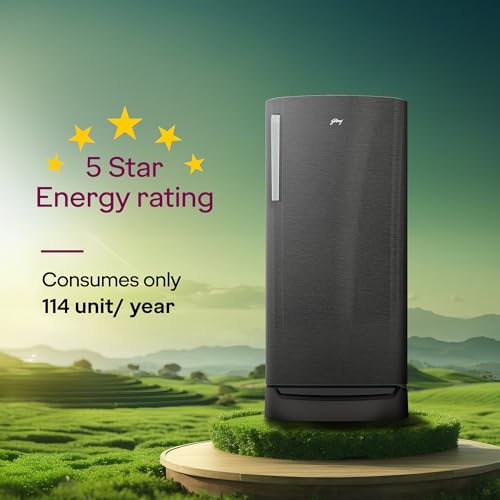 Image of Godrej 194 L 5 Star 5 Years Comprehensive Warranty New Launch| 24 Days Farm Freshness| 16L Jumbo Vegetable Tray| Advanced Inverter Technology Refrigerator (RD M200EN TDI FS ST, Fossil Steel)