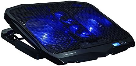 C3Tech Base para notebook Gamer NBC-100BK 17,3" Refrigerada, 4 Ventiladores, Led Azul, controle de velocidade, regulagem de altura em 5 posições, Display digital em LCD