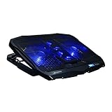 C3Tech Base para notebook Gamer NBC-100BK 17,3' Refrigerada com 4 Ventiladores Led Azul controle de velocidade dos fans até 6 opções e regulagem de altura em 5 posições