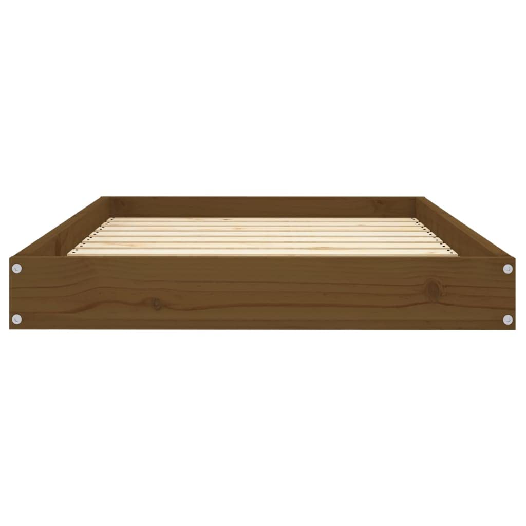 Hundebett aus Massivholz Kiefer 91,5x64x9 cm Honigbraun | Robuster Holzrahmen für Hunde und Katzen, passend für jedes Wohnzimmer. Einfache Selbstmontage, Lieferung ohne Kissen.